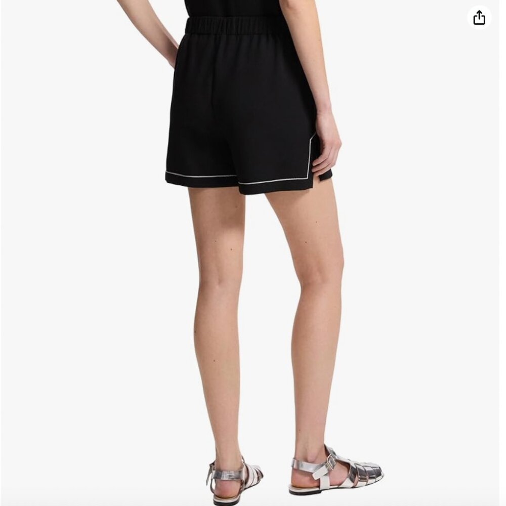 NWT Theory Women's Black Pull on Shorts, Double Knit, Stitched